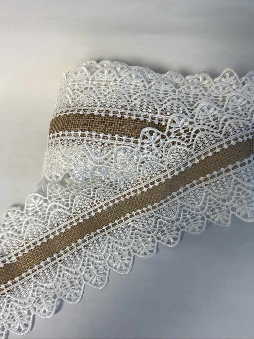 SIMPLICITY 2 White Lace & Burlap Trims Ribbons NWOT